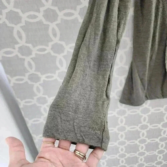 Tahari 100% Linen Open Front Hooded Women's Cardigan M - Picture 3 of 7